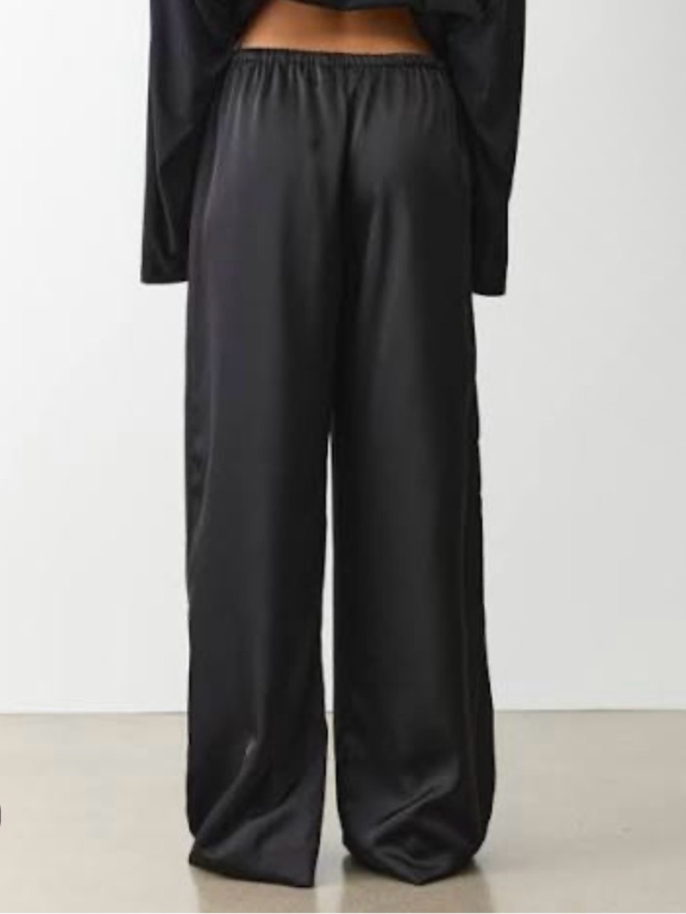 Satin Drawstring Pants - Picture 2 of 4